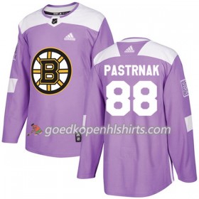 Boston Bruins David Pastrnak 88 Adidas 2017-2018 Purper Fights Cancer Practice Authentic Shirt - Mannen
